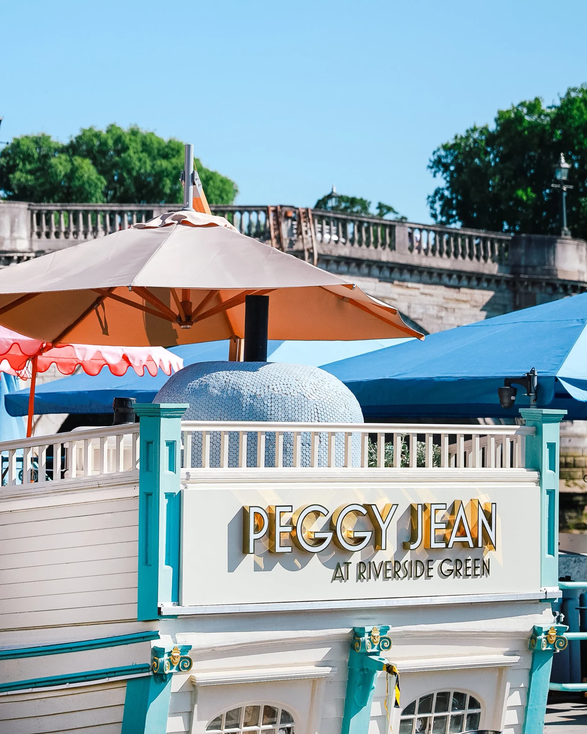 Riverside terrace signage at Peggy Jean at Riverside Green, Richmond