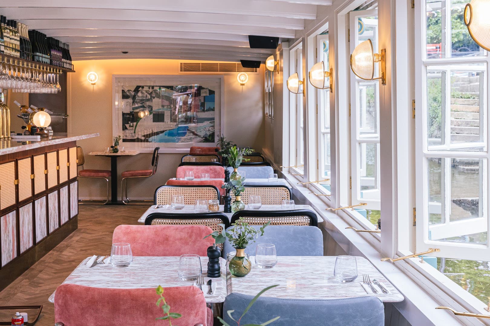 Waterside dining room at Peggy Jean at Riverside Green, Richmond