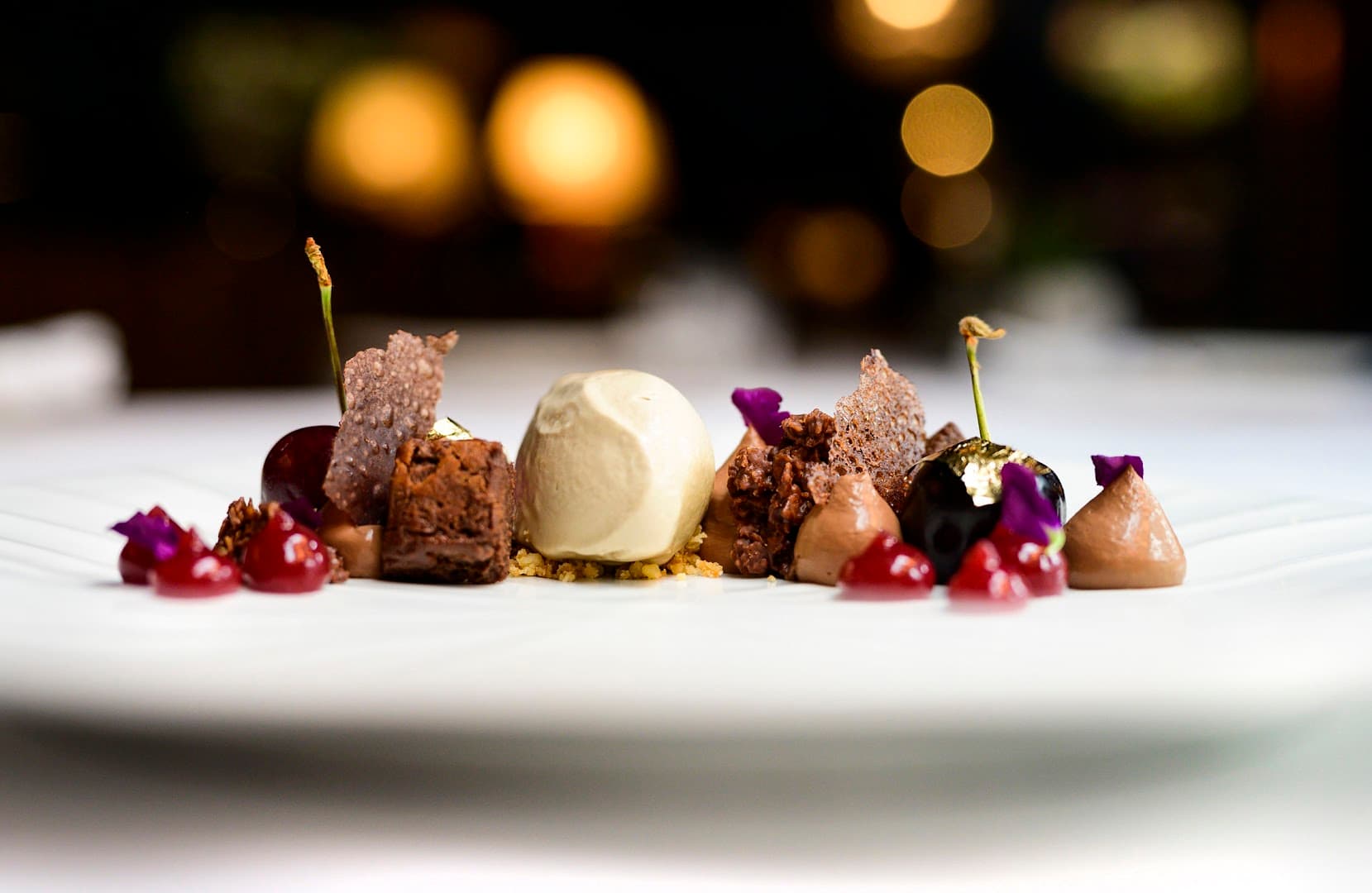 Chocolate dessert platter at Pied a Terre, London