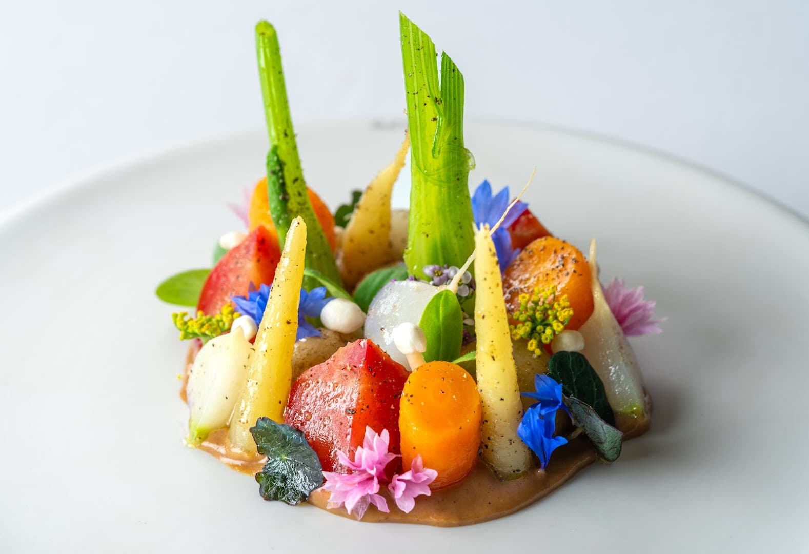Spring vegetables dish at Pied a Terre, London