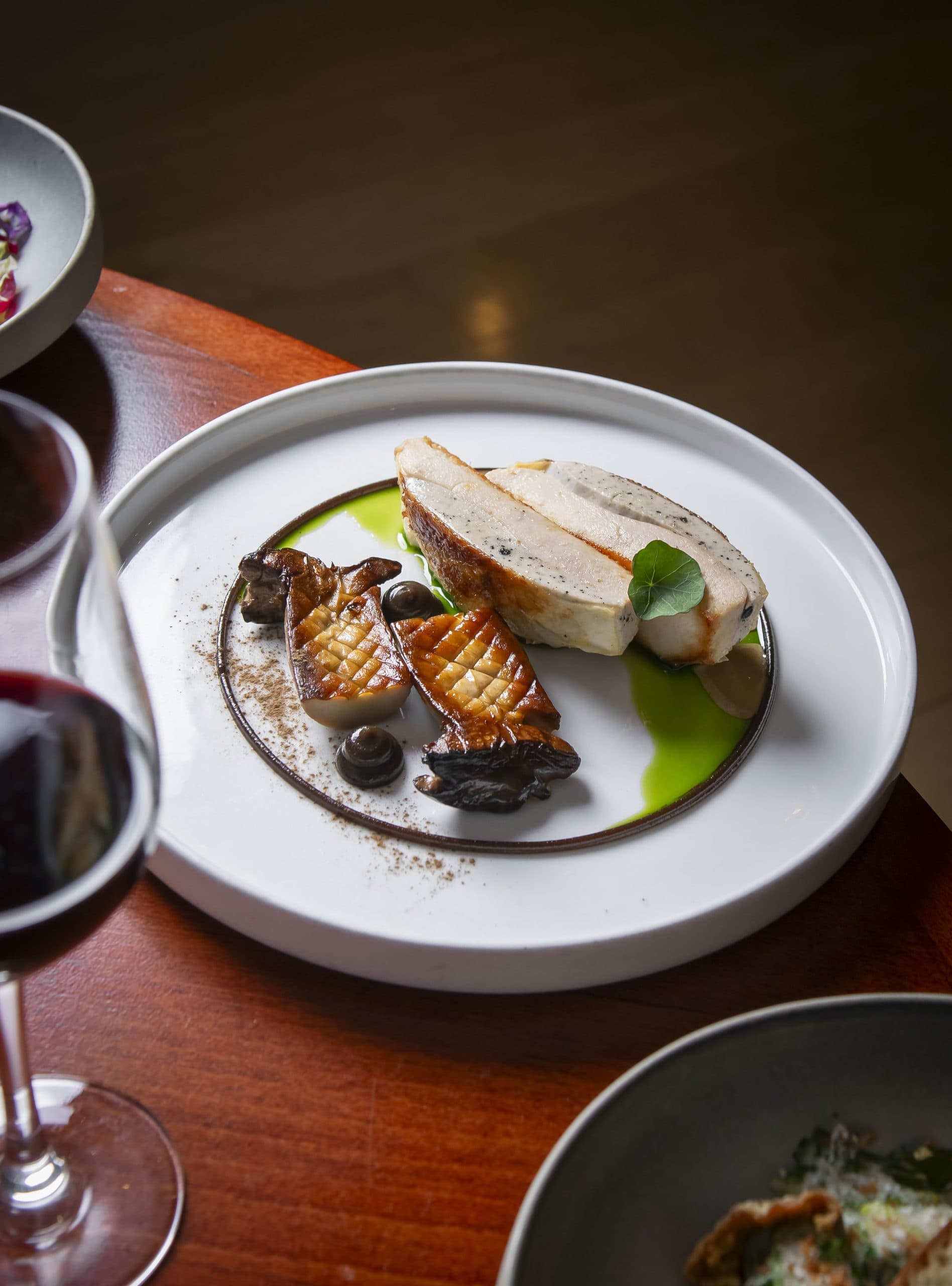 Chicken breast dish at Restaurant 45 St Martins Lane, London