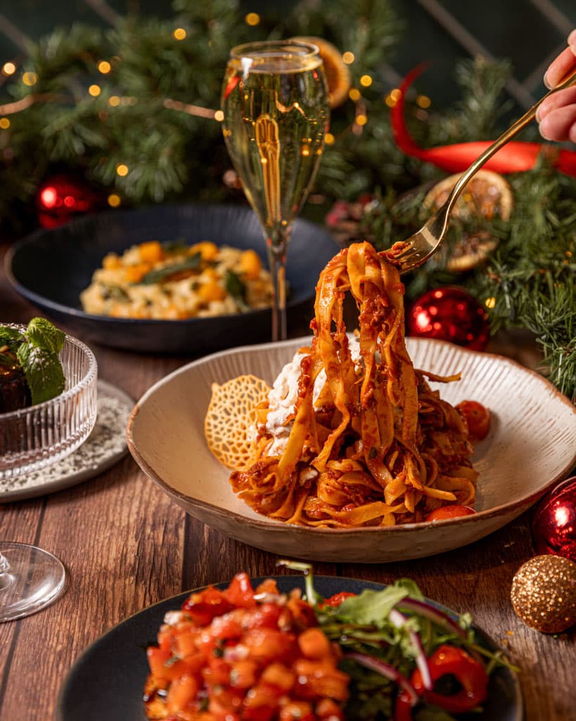 Festive pasta dish at Rossella, London