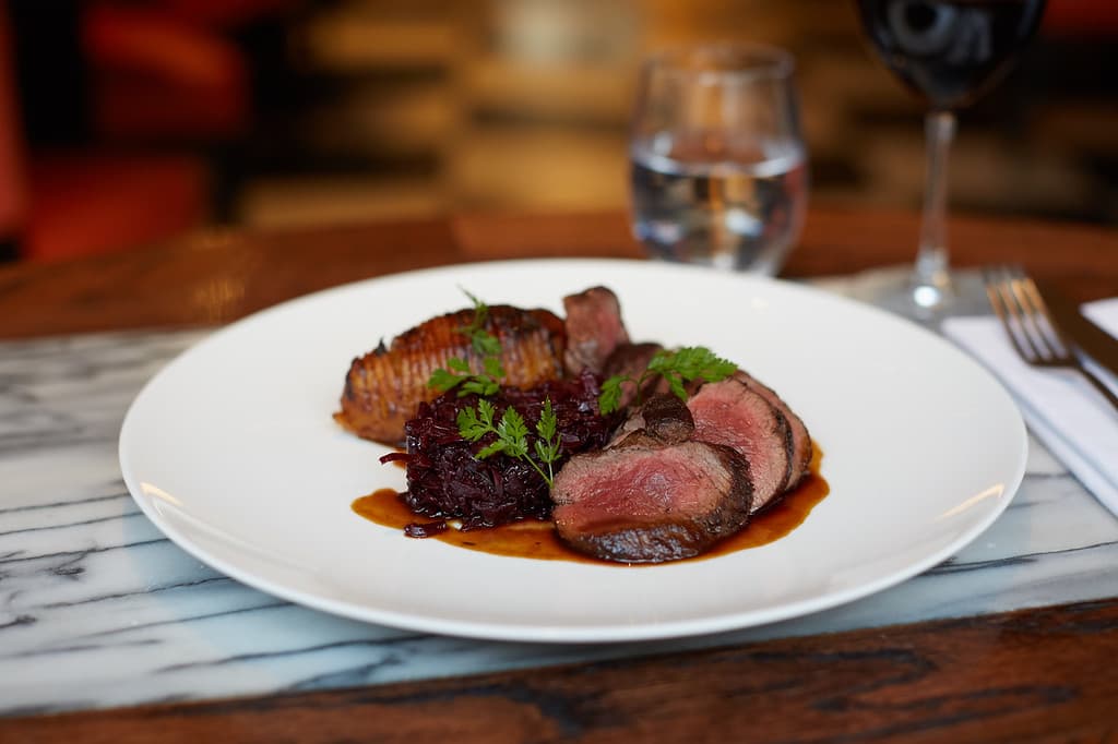 Venison dish at Saint Jacques, London