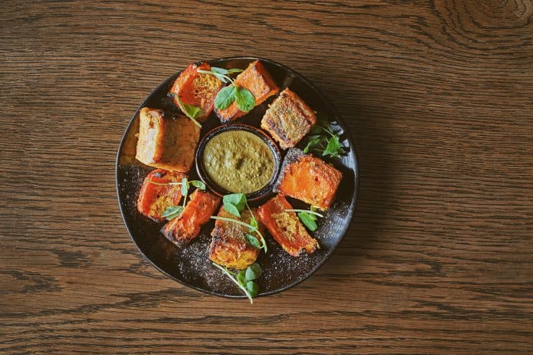 Crispy fried tofu appetiser at The Black Lion Pub & Boutique Guesthouse, London
