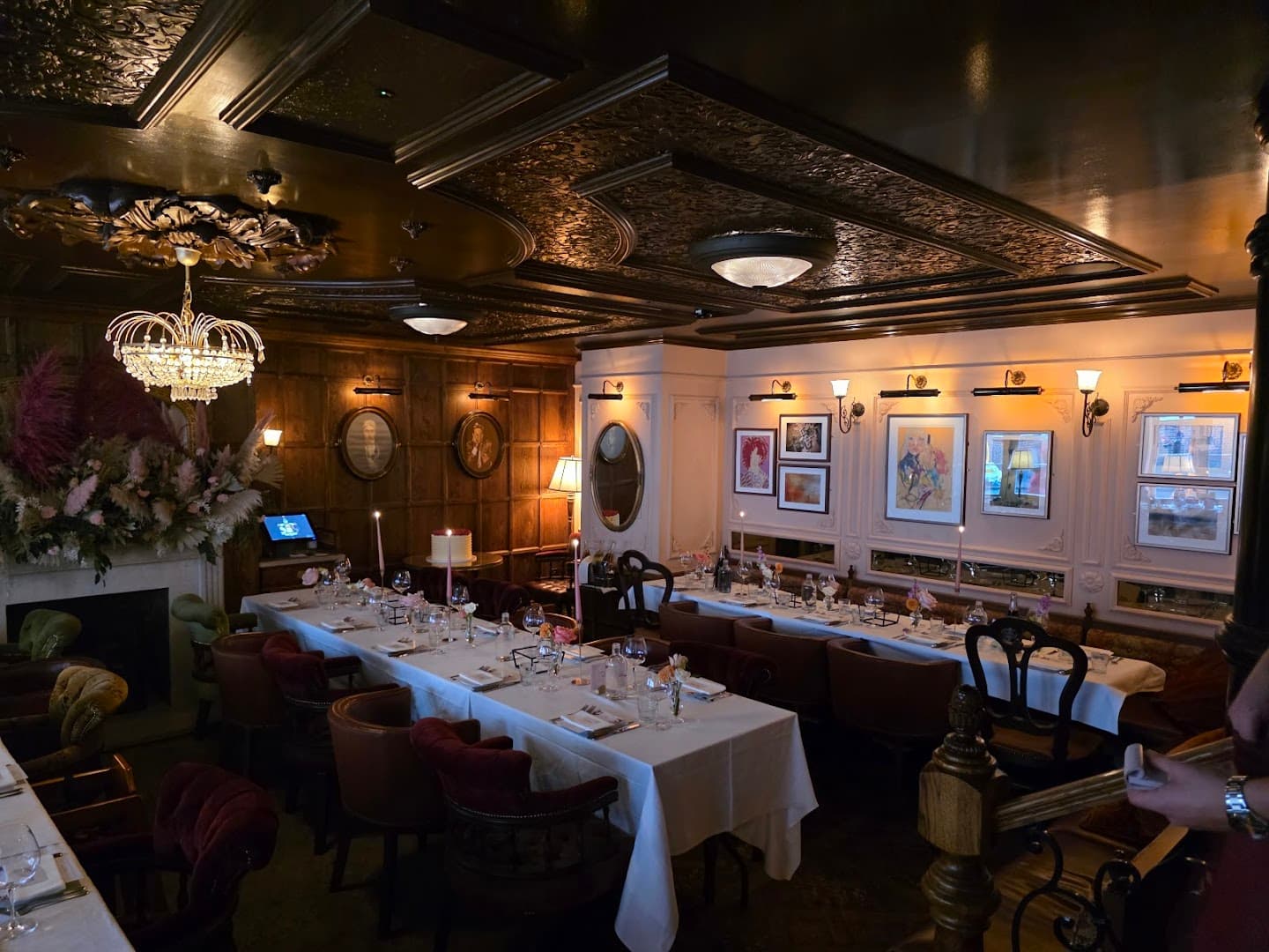 Elegant private dining room at The Cadogan Arms, London