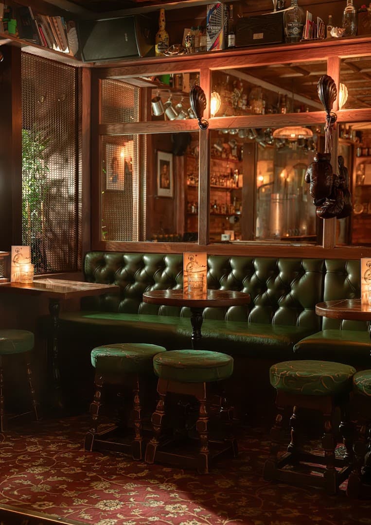 Bar seating area at The Cocktail Trading Co., Shoreditch, London