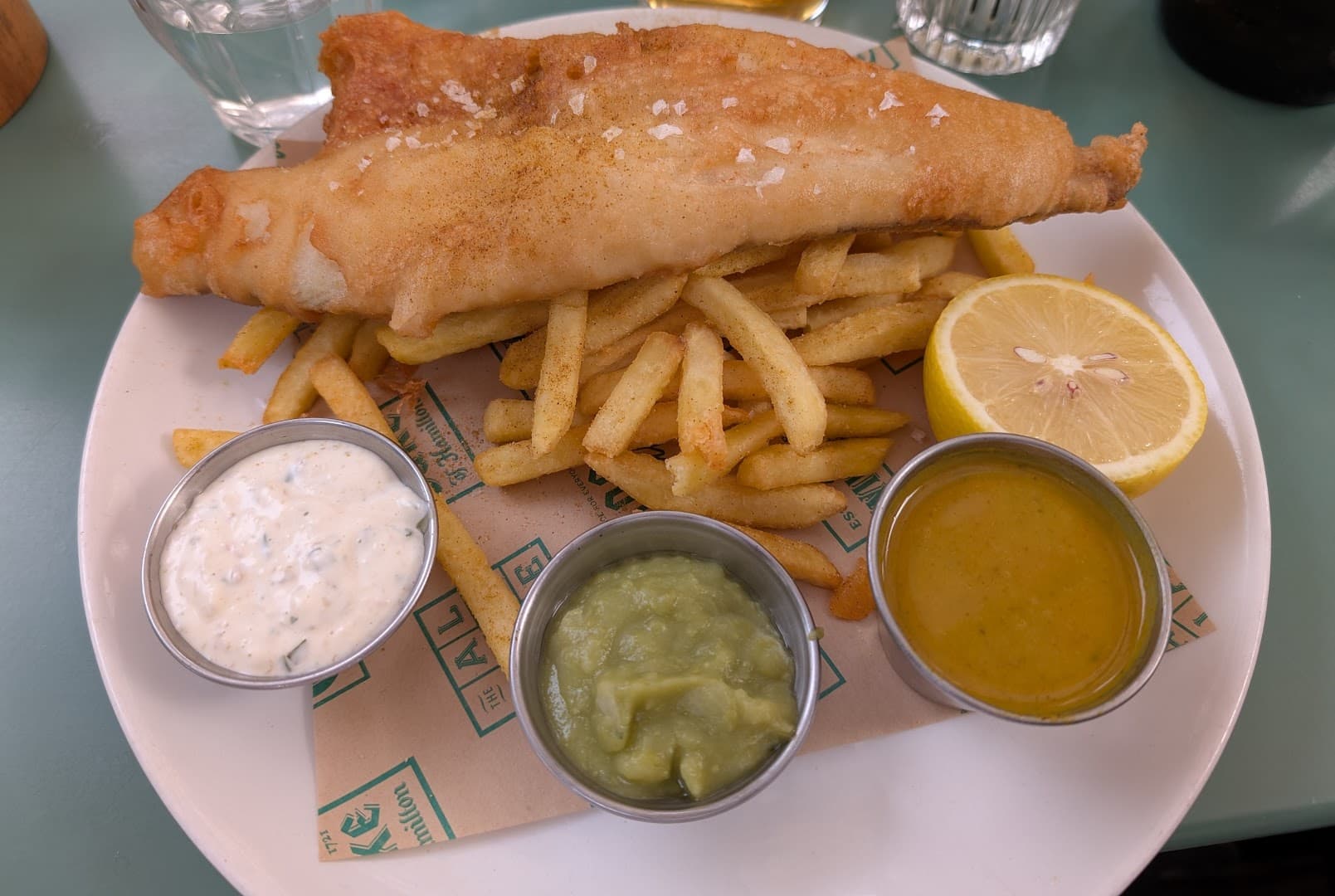 Fish and chips at The Duke of Hamilton, London