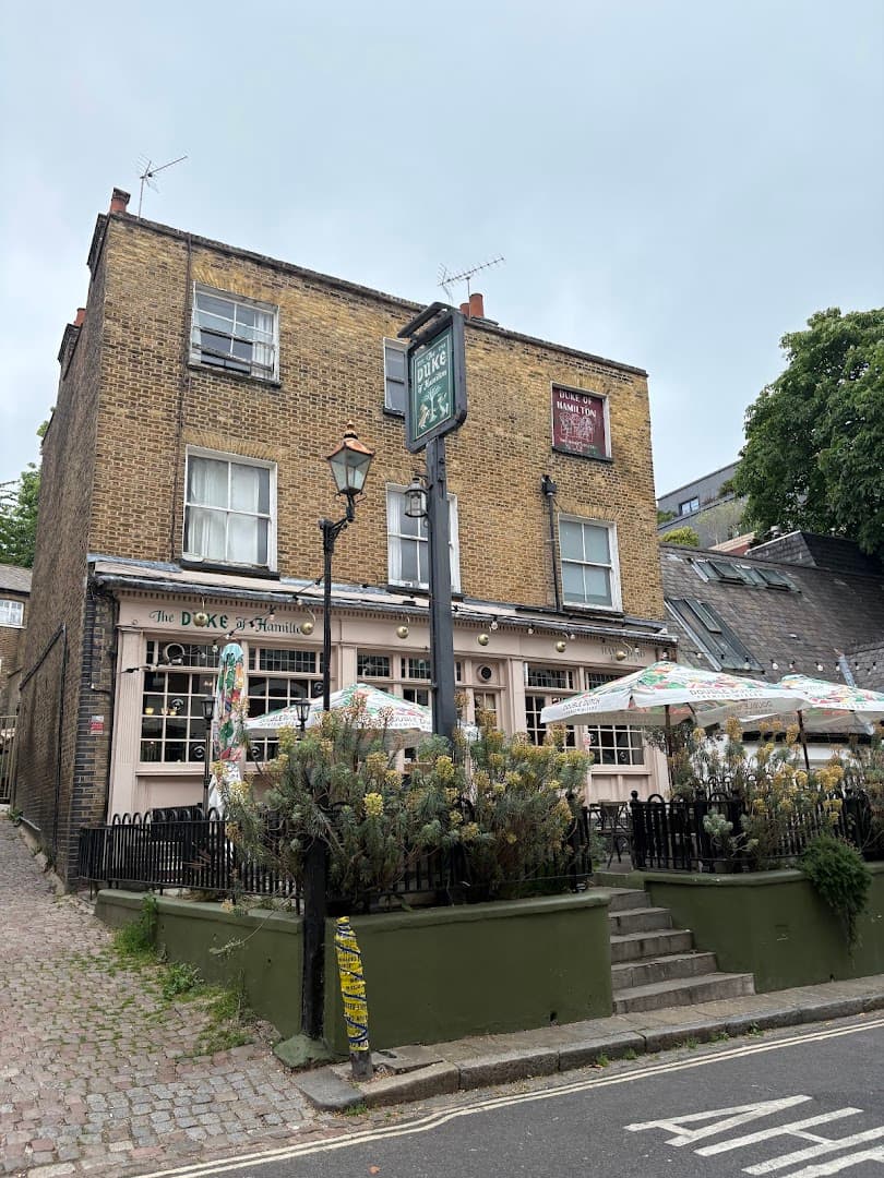 Front facade with outdoor seating at The Duke of Hamilton, London