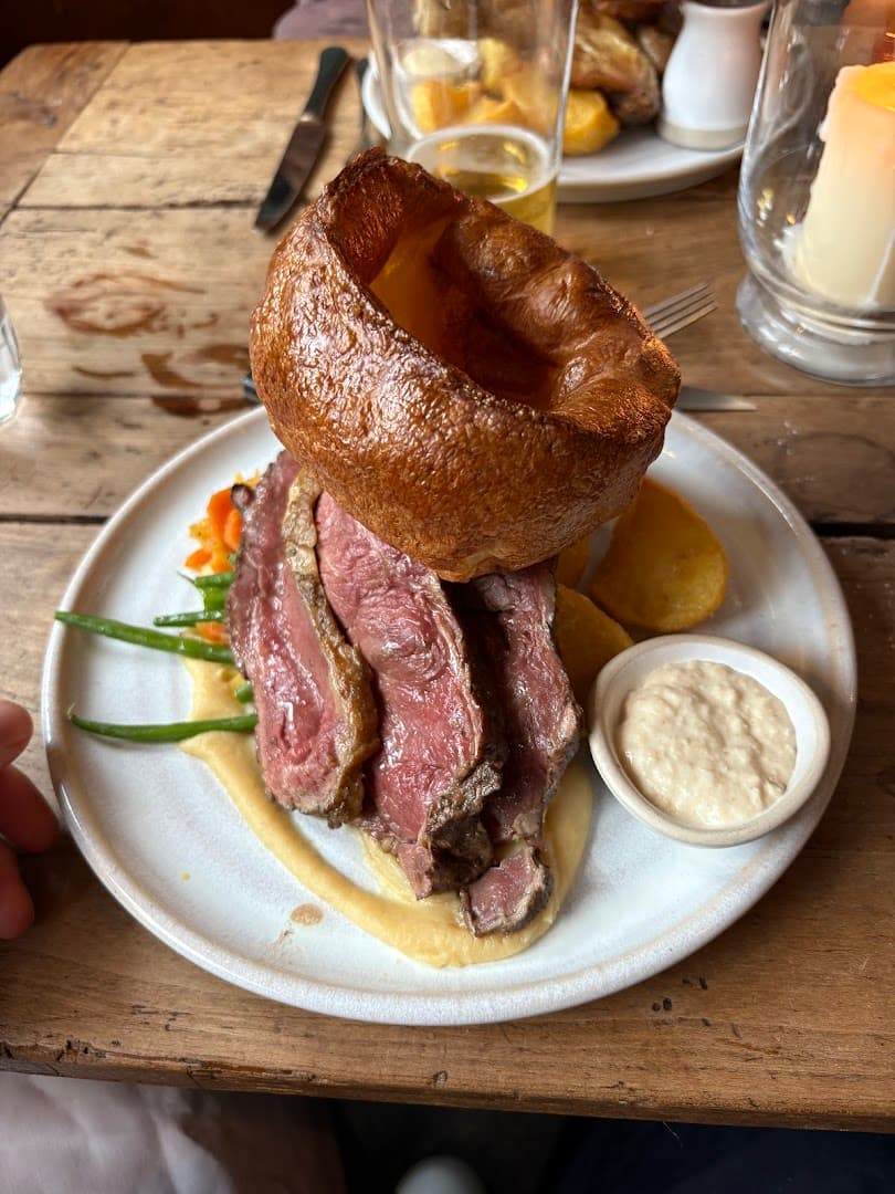 Sunday roast beef at The Fox and Pheasant, London