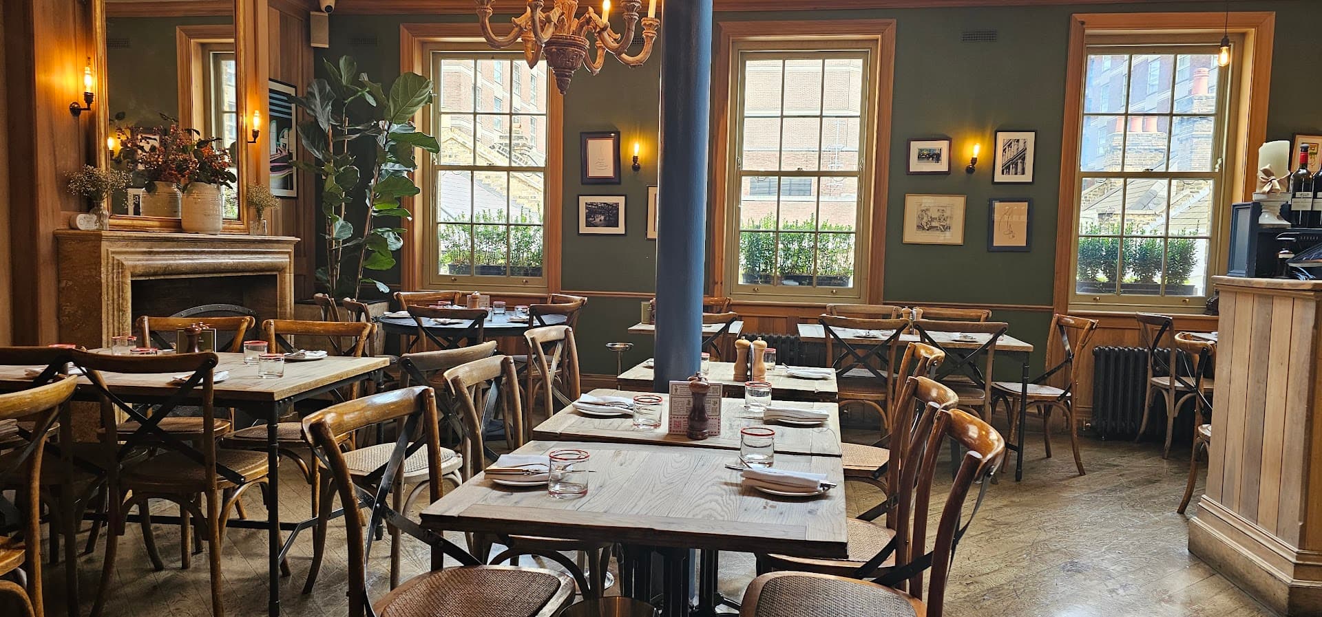 Main dining room at The Grazing Goat Pub & Boutique Hotel, Marylebone, London
