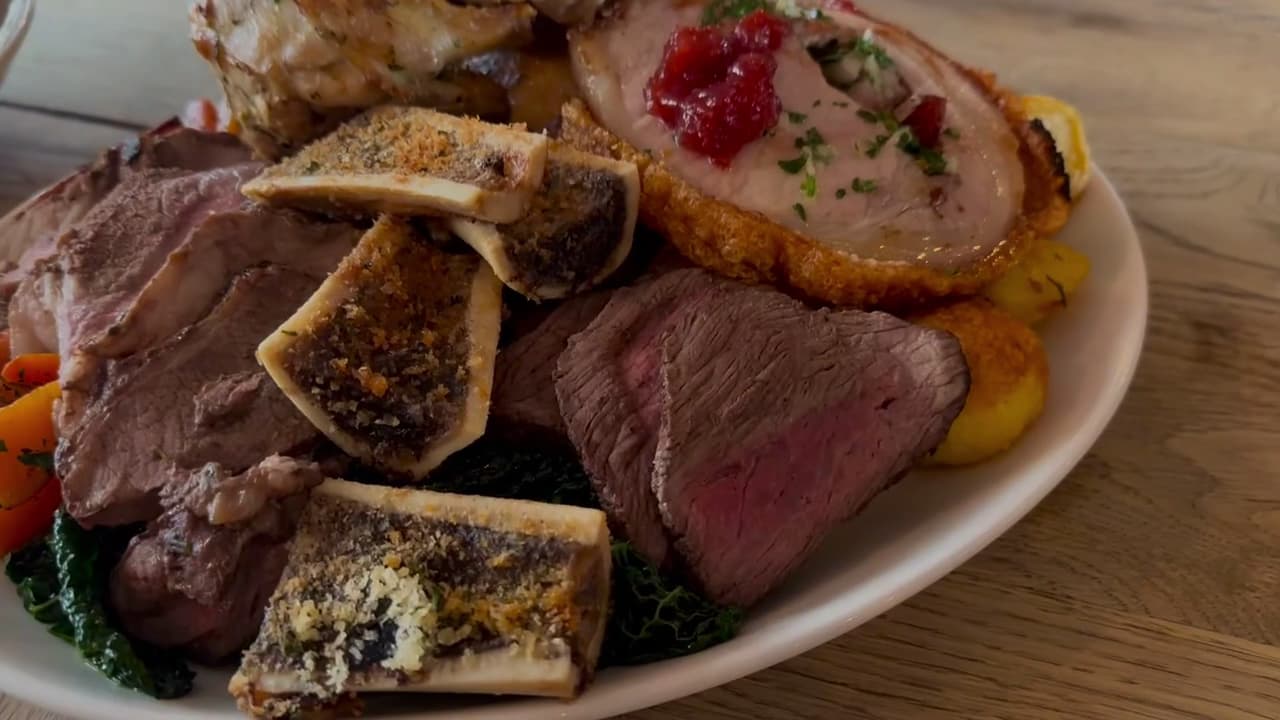 Roast meat platter at The Grazing Goat Pub & Boutique Hotel Marylebone, London