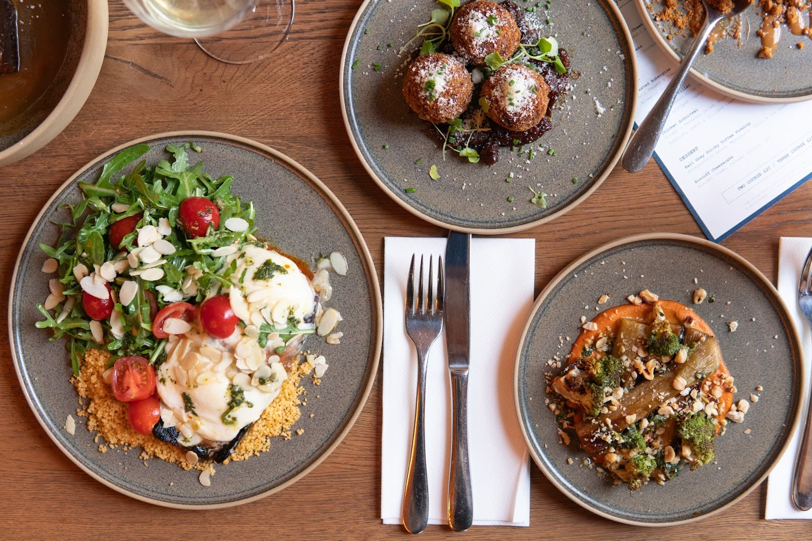 Sharing plates table spread at The Hayden Pub & Rooms, London