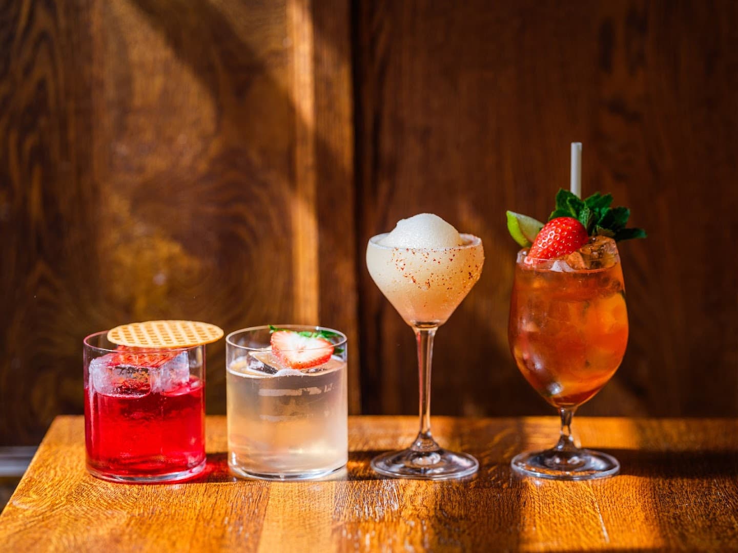 Cocktail selection at The Hound, London