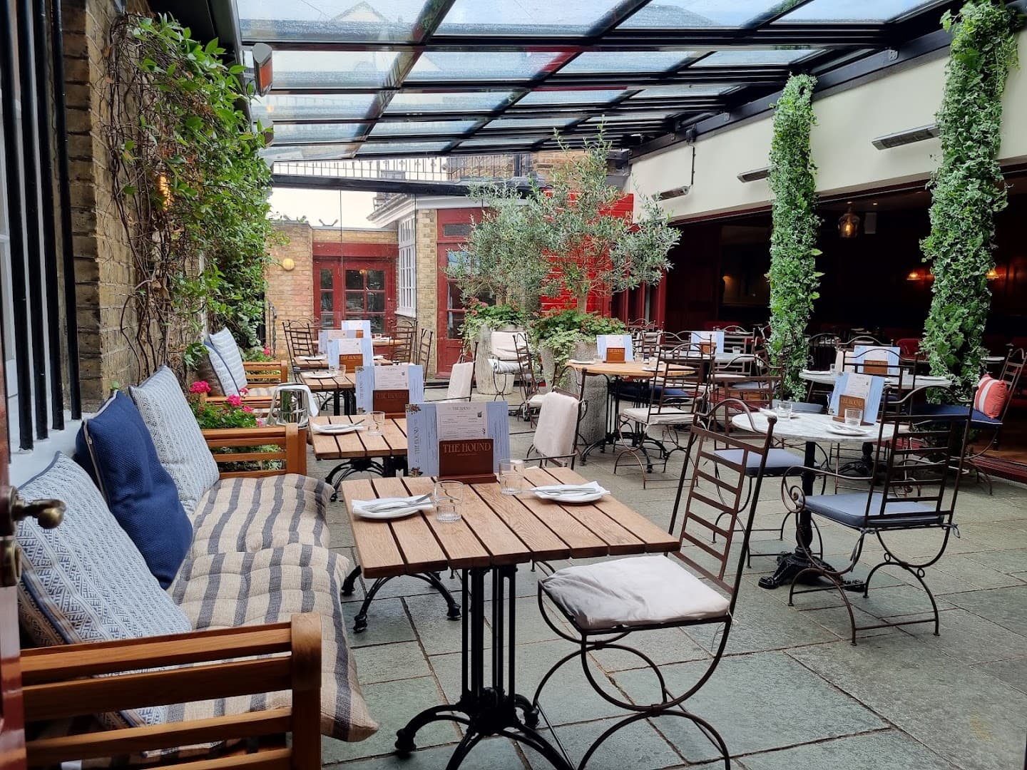Covered terrace at The Hound, London