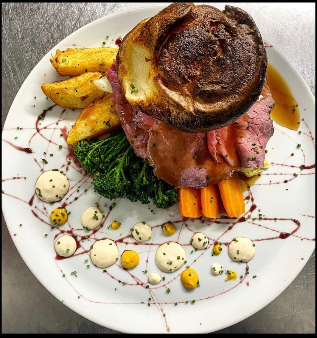 Roast beef wellington plate at The Rising Sun, London