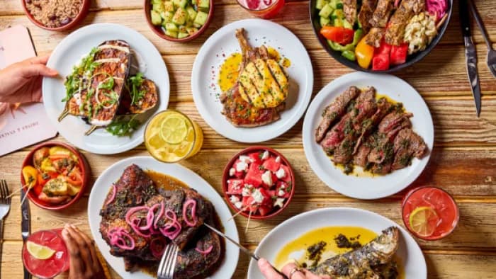 Caribbean feast sharing platter at Turtle Bay Brixton, London