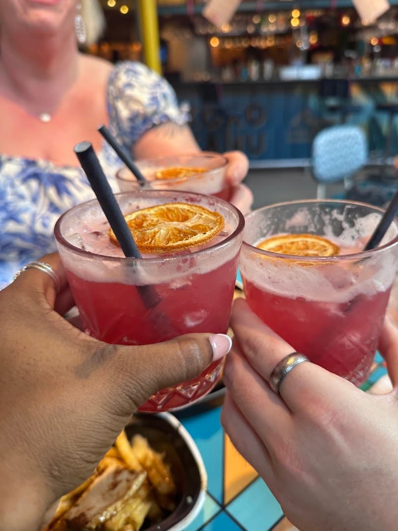 Caribbean rum cocktails toast at Turtle Bay Hammersmith, London