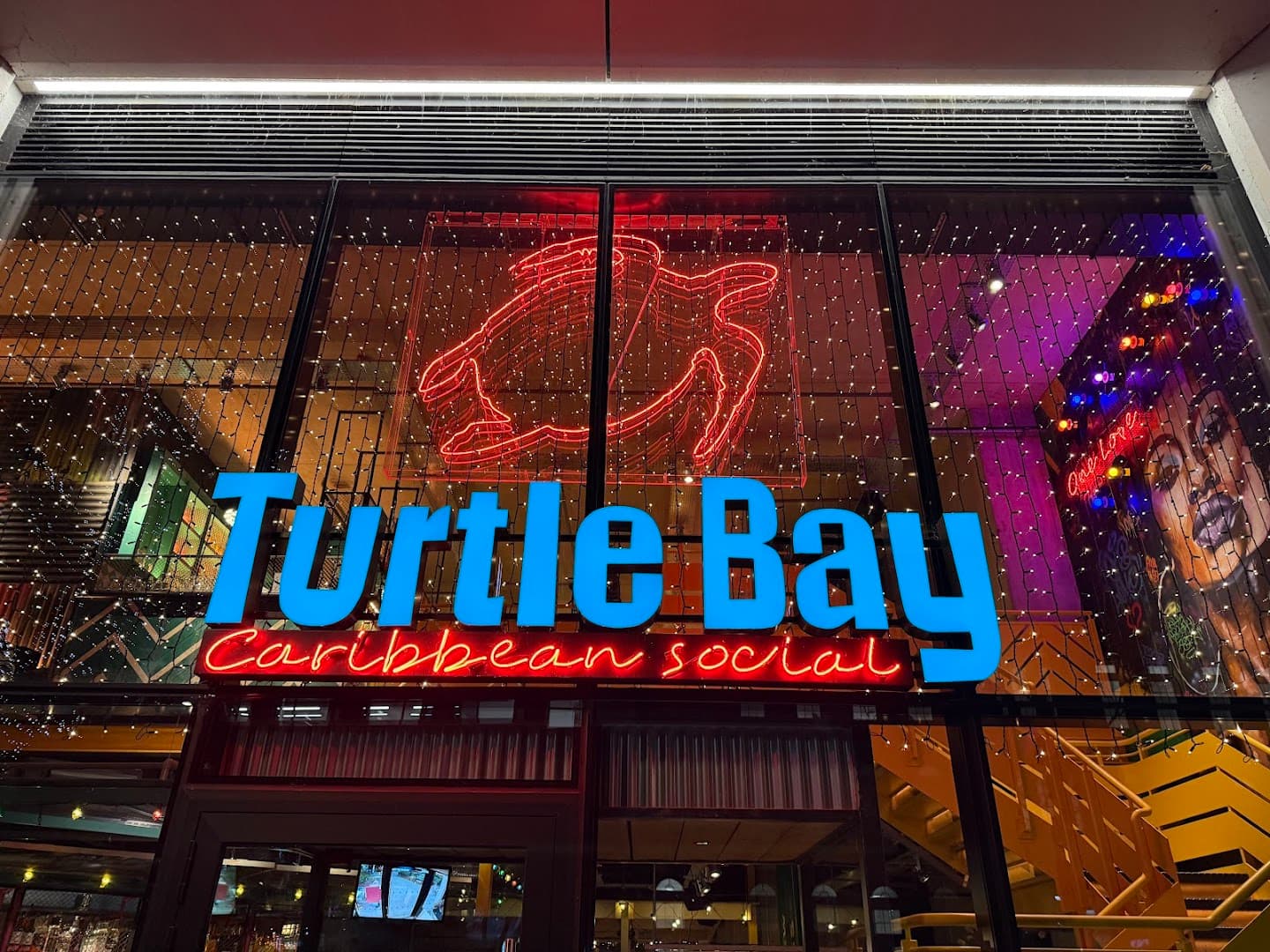 Front facade at night at Turtle Bay Hammersmith, London