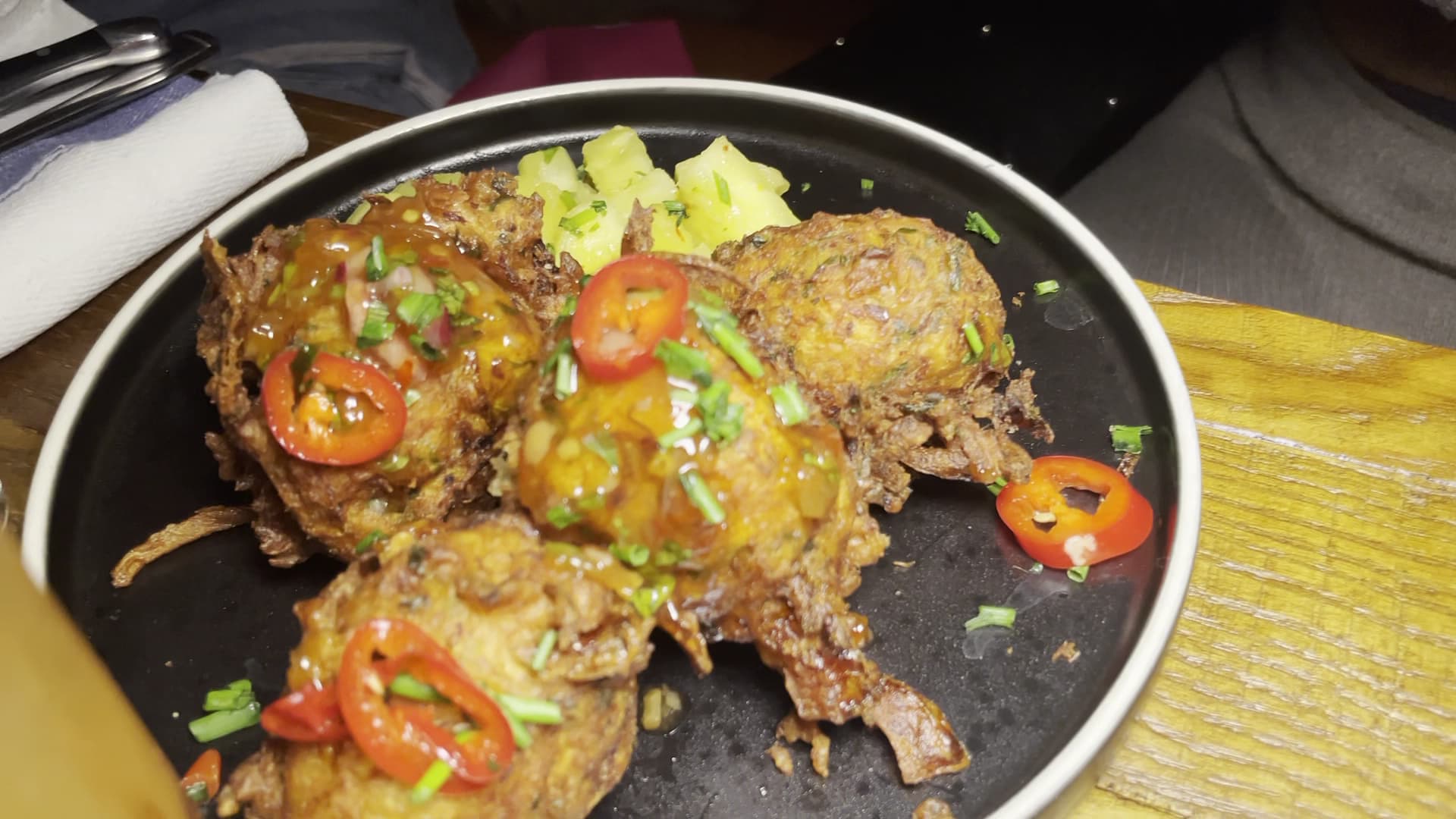 Jerk chicken fritters platter at Turtle Bay Hammersmith, London