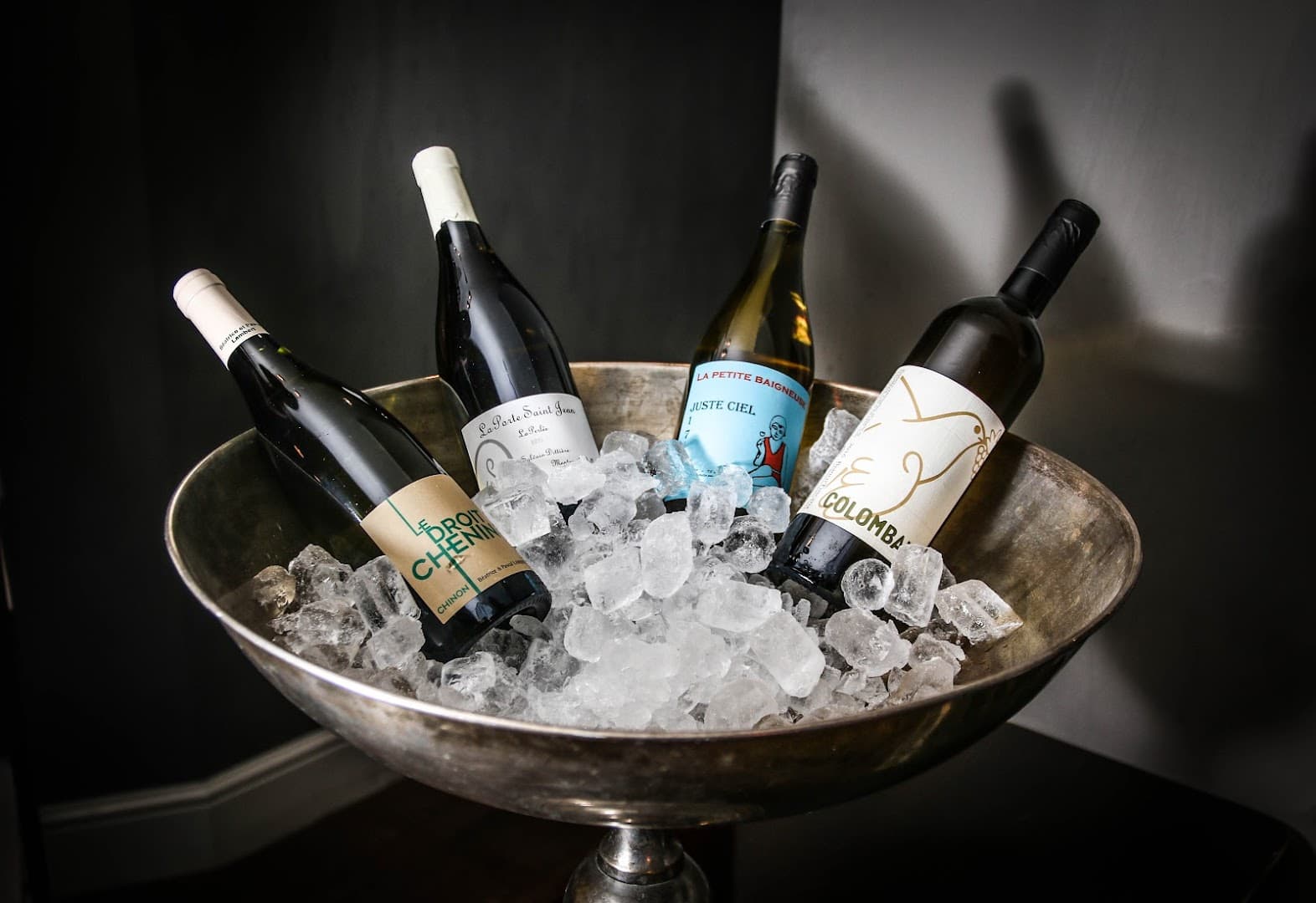 Chilled wine display at Vins, London